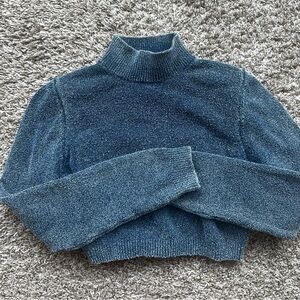 Blue Turtleneck Sweater